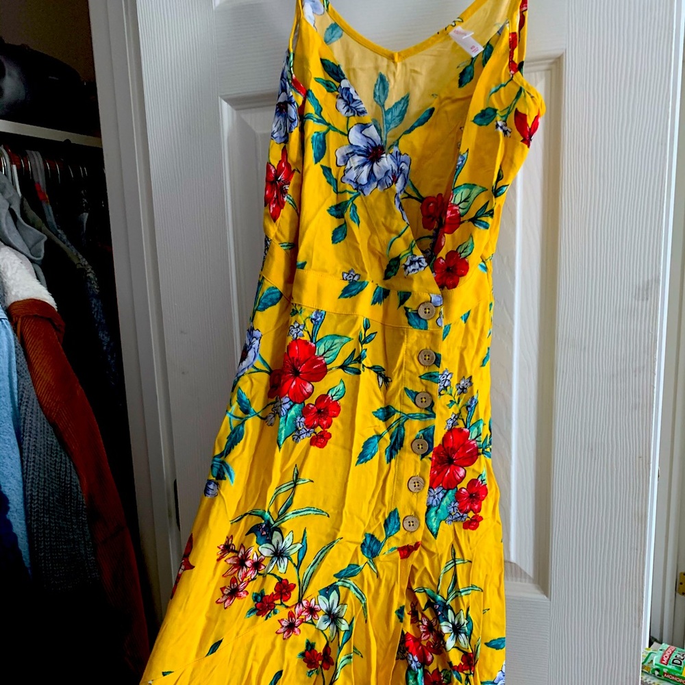 Yellow flowered dress